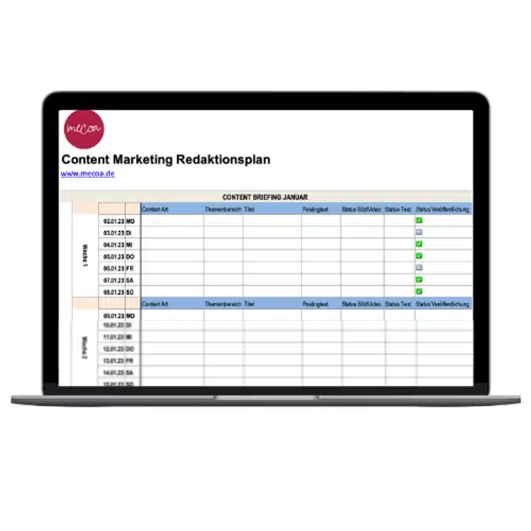 Mecoa-Vorlage Redaktionsplan