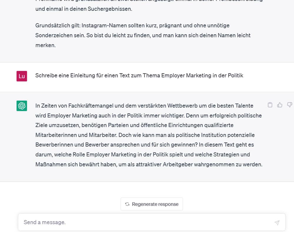 ChatGPT für die Einleitung