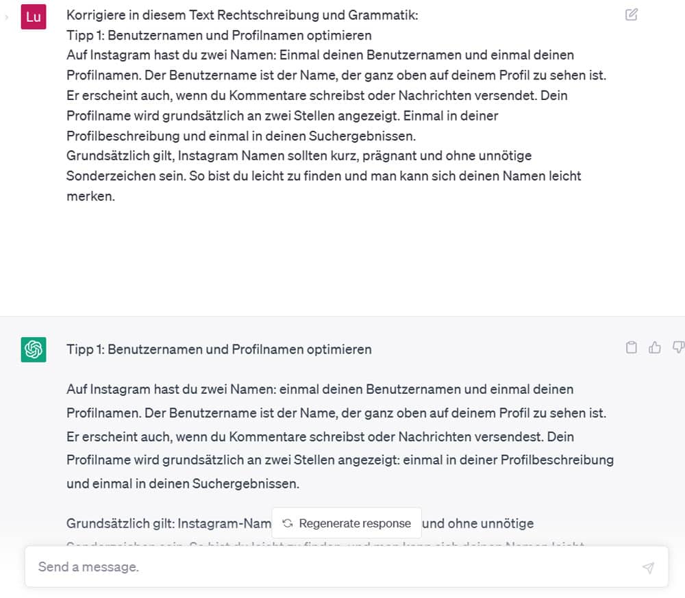 Korrigiere mit ChatGPT deinen Content