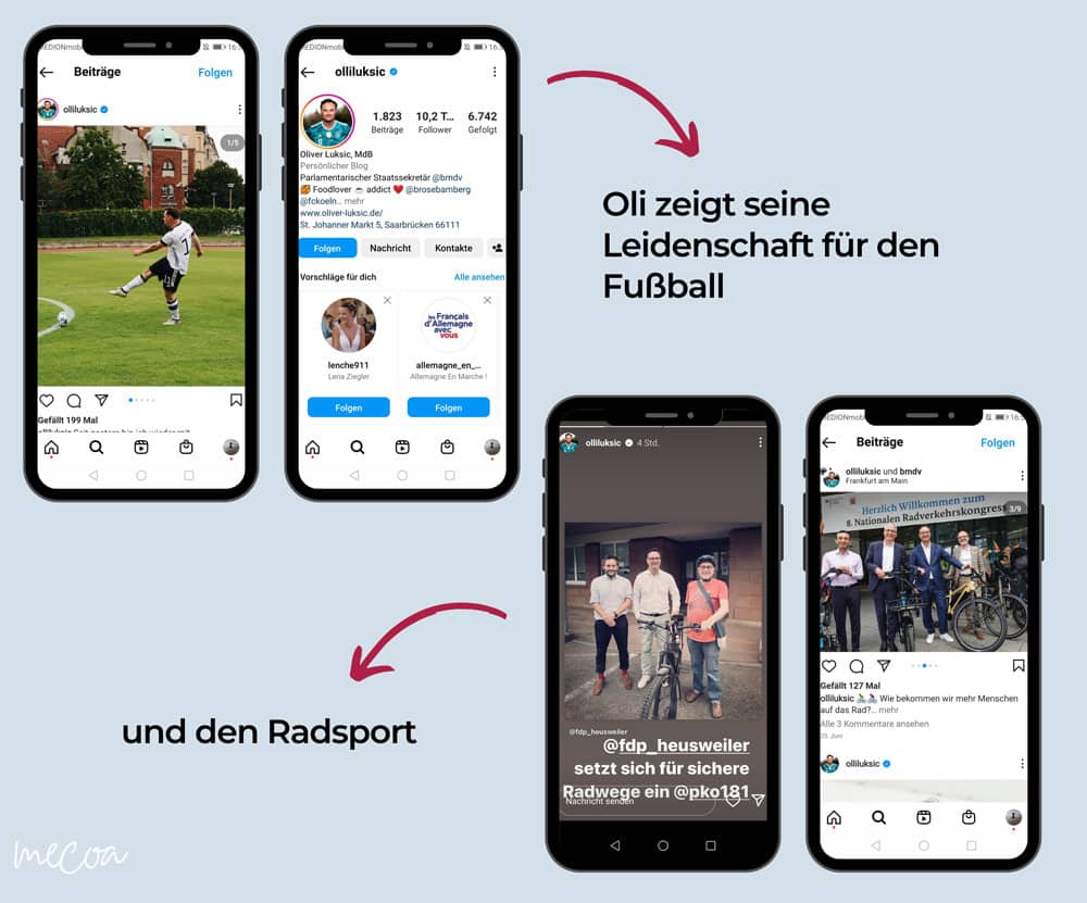 Persönlichkeit auf Social Media zeigen