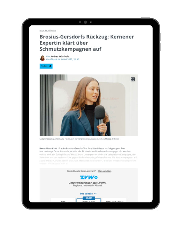 Pressbericht mecoa Waiblinger Kreiszeitung